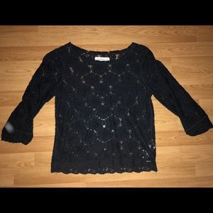 Abercrombie & Fitch Navy Lace Top